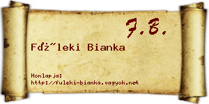 Füleki Bianka névjegykártya