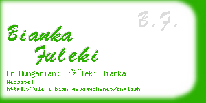 bianka fuleki business card
